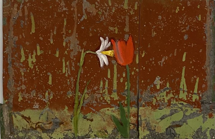 Refined Asceticism, Irina Zatulovskaya, Totibadze gallery, Narcissus kisses a tulip