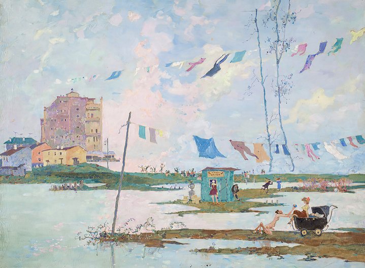 Boris Sveshnikov, Nashi Khudozhniki Gallery, On the Riverside, Private Collection