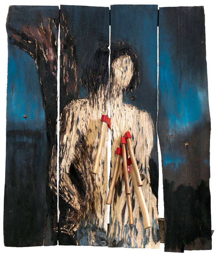 Nestor Engelke, Skulls, Jessica Gallery, Axe Sculpture