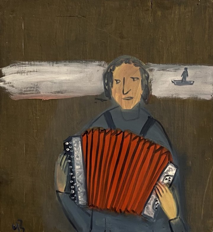 Refined Asceticism, Irina Zatulovskaya, Totibadze gallery, Red accordion