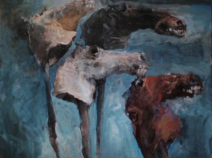 Natalia Kondratova, Grey Notebooks of War, Labyrinth of Minotaur, Exhibition at Bomb Shelter