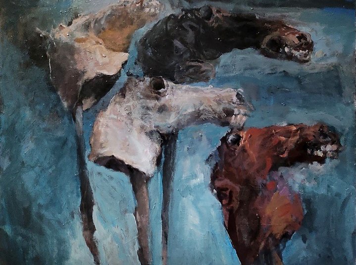 Natalia Kondratova, Grey Notebooks of War, Labyrinth of Minotaur, Exhibition at Bomb Shelter