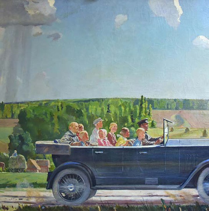 soviet art, painting, Lenin, children, summer