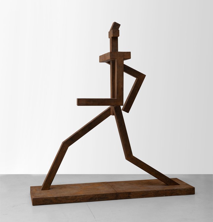 sculpture, running man, metal, contemporary art