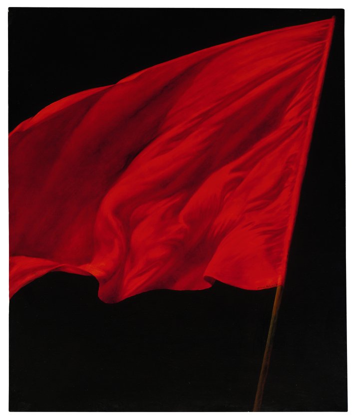 Komar & Melamid, red flag, sots-art, soviet art, perestroika