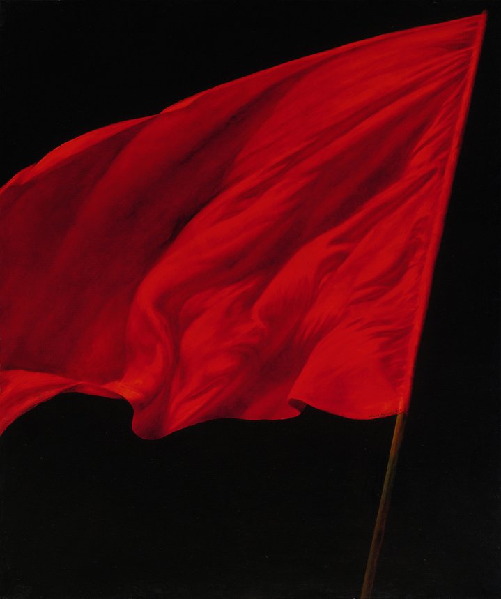 Komar & Melamid, red flag, sots-art, soviet art, perestroika